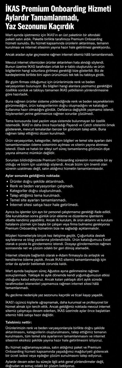akaancam's tweet photo. @ikasturkiye @IKas @ikas_dach 
İkastan aylardır şirket olarak alamadığımız hizmetten dolayı mağduruz. yaşadığımız markasal zararın yanısıra maddi ve manevi kayıplar güncel piyasa şartlarında gerçekten çok yıpratıyor. Acil çözüm ve yardım rica ediyorum. https://t.co/FJFvcA5BQq