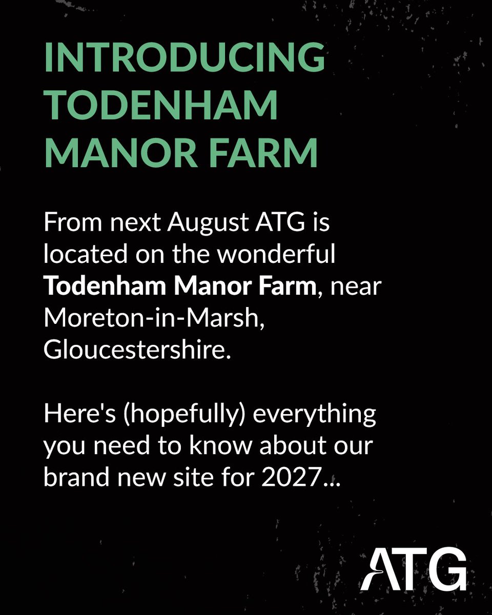 ATGFestival's tweet photo. ArcTanGent devotees, we have the news you've been waiting for... our new home from August 2027 will be at Todenham Manor Farm in Gloucestershire. Read all about it: https://t.co/BFOiuJHS1J https://t.co/U3pIrI0q6D