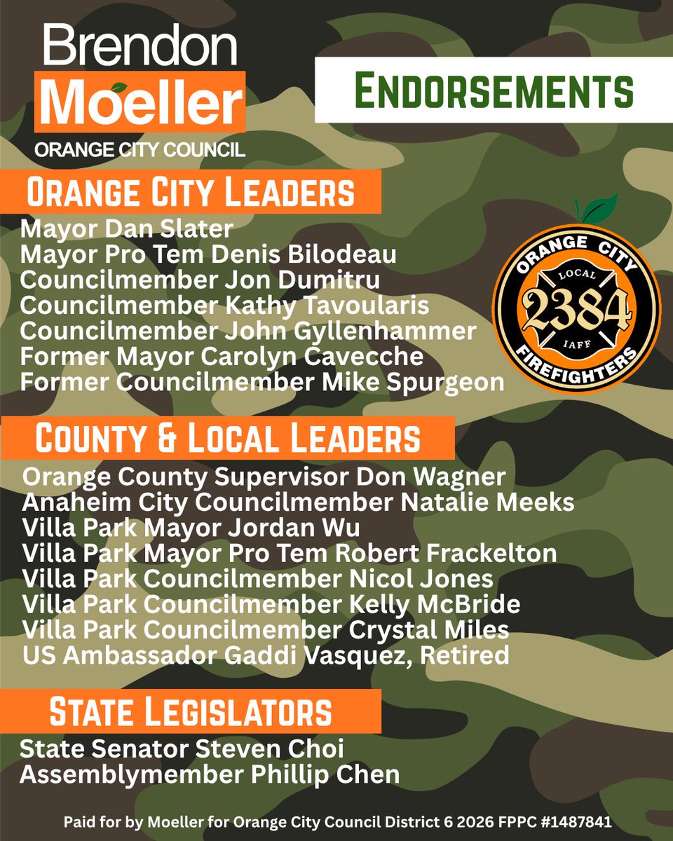 moeller4orange's tweet photo. Grateful our community campaign has garnered the support of so many leaders across our community! 🍊 

I am looking forward to hearing from more #OrangeCA District 6 residents and earning their endorsement at the ballot box! 🗳️ 🇺🇸 

#ScenicSixth https://t.co/pNHHz6mgV7