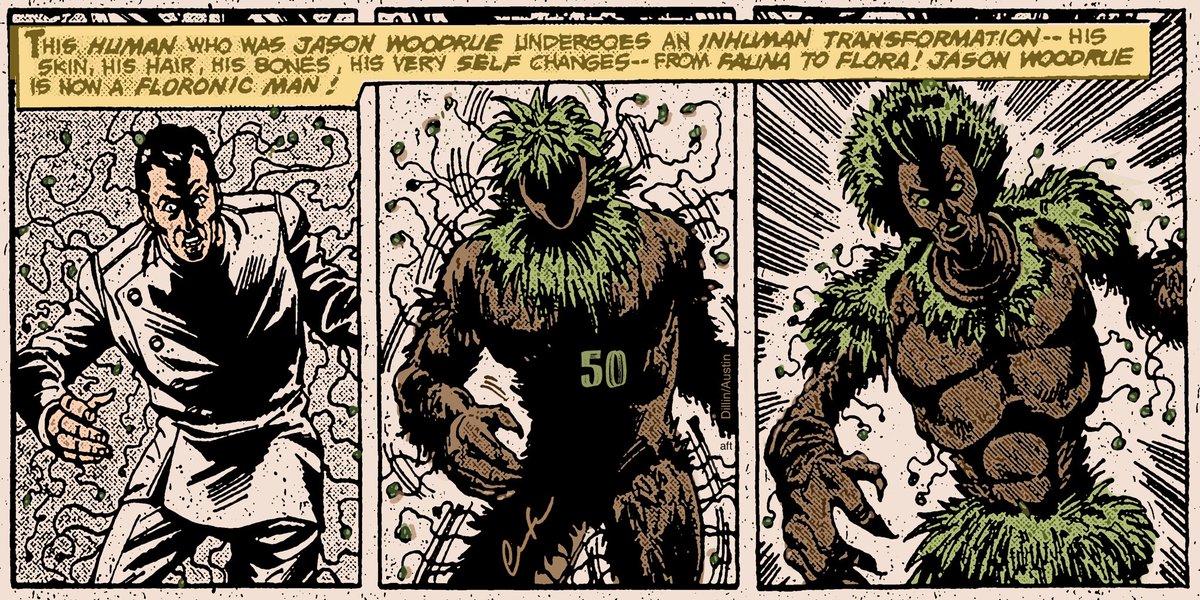 ChuckBrouilette's tweet photo. #50YearsAgoToday #TheFlash #comics #245 saw #DennyONeil #DickDillin & #TerryAustin transform #JasonWoodrue who originally fought #TheAtom65 as #ThePlantMaster into #TheFloronicMan during an encounter w #GreenLantern #HalJordan & #hisLittleSpaceOrganismPal #itty #TheFloronicMan50 https://t.co/YNcWOAn2jw