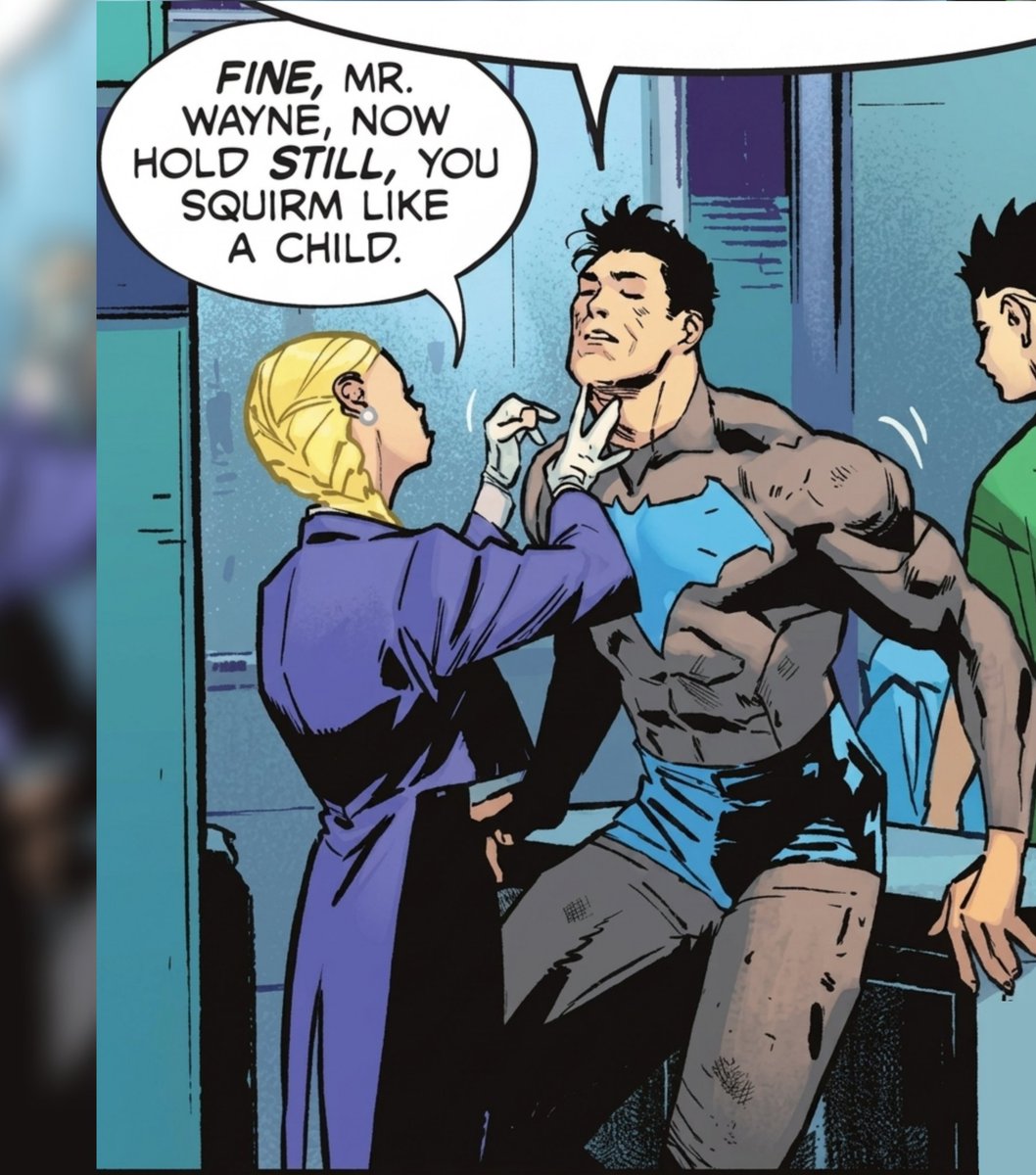 CartoonsOTMoon's tweet photo. Verity ya cura las heridas de Batman mientras lo regaña, justo como hacía Alfred en vida. https://t.co/WnBydn3HgV