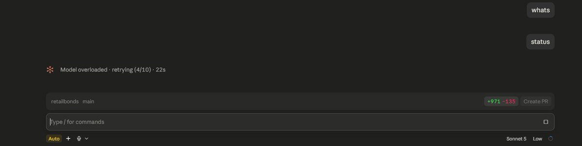 asoptionsell's tweet photo. Claude Status shows its still green. But the Model is overloaded , are you trying to load Kimi K3 in your GPU.... Please don't load K3 yet.. let them bring K4 then load..
@ClaudeDevs @claudeai @ClaudeCodeLog @AnthropicAI https://t.co/J7U0mx278D