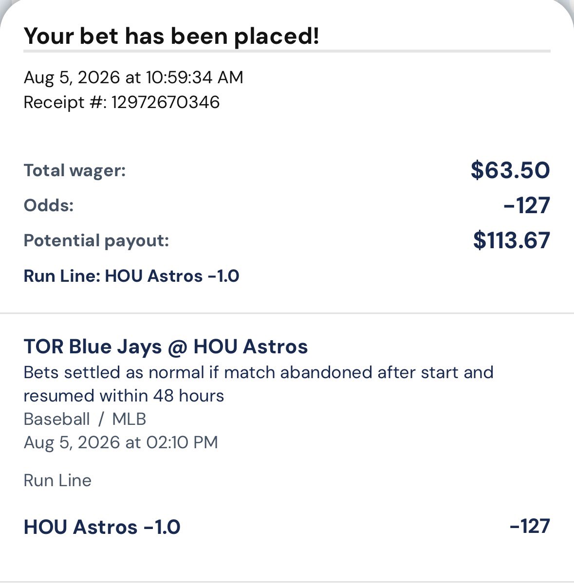 DisciplineWager's tweet photo. 8/5 MLB

Astros -1 -127 (1U)

#Gambling𝕏 
#GamblingTwitter https://t.co/37Crx5XaEY