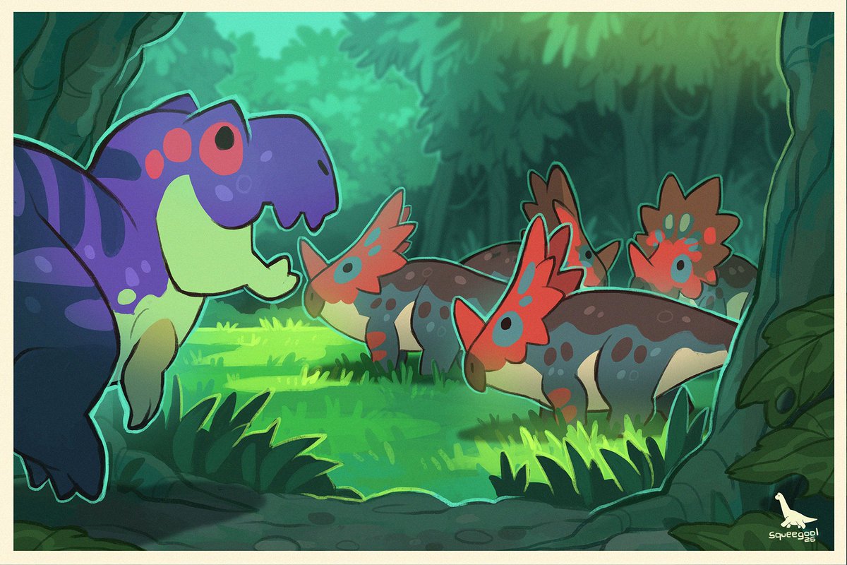 squeegool's tweet photo. Gorgosaurus and a herd of Styracos

#paleoart https://t.co/RyOaXWKx1P