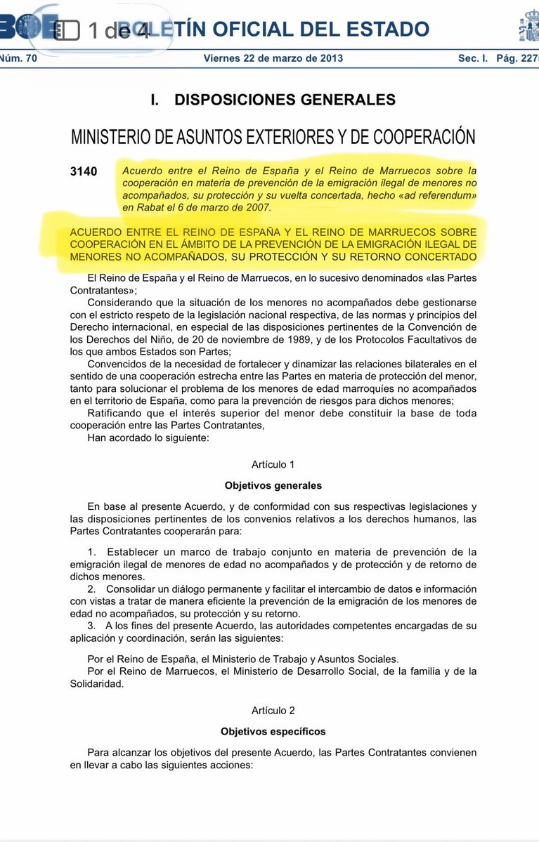 ALMA_EZCURRA's tweet photo. ¿Pero no estamos en el mejor momento de cooperación con Marruecos?

Pues que el Gobierno lo demuestre dando cumplimiento al Acuerdo sobre cooperación en materia  de prevención de la emigración ilegal de menores, su protección y vuelta concertada de 2007

Artículo 5, pasen y lean 👇