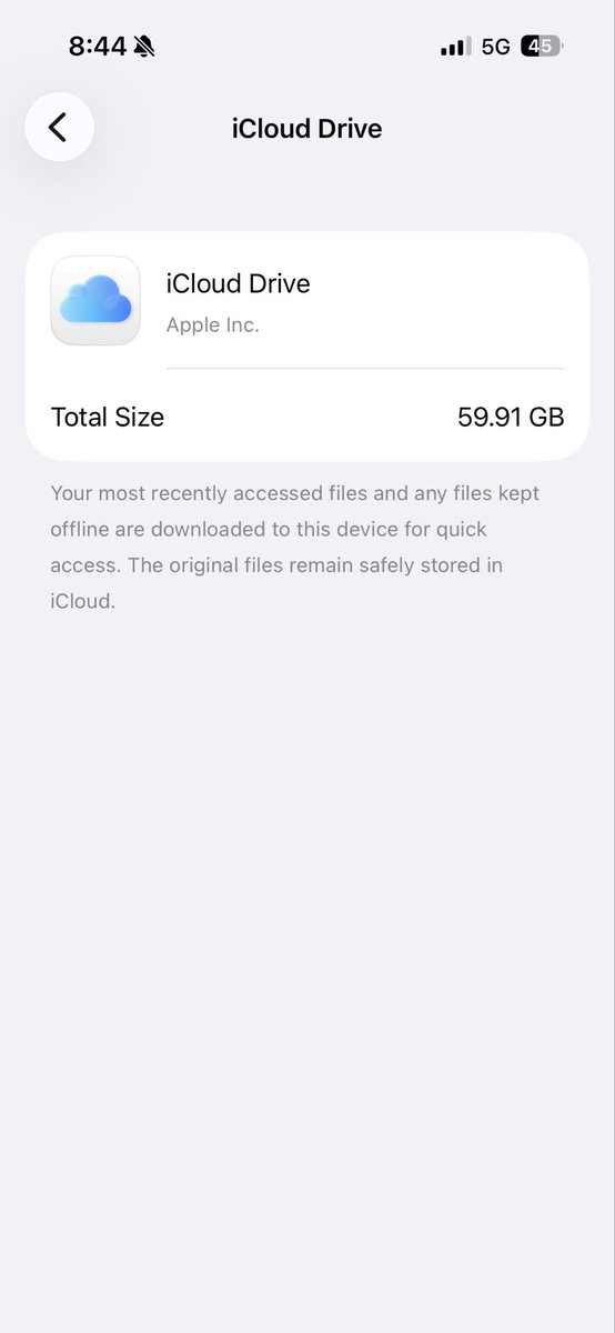 dishag25's tweet photo. My iCloud Drive storage reached almost 60GB yet again when there’s literally nothing there. @AppleSupport @Apple #iphonestorage #iphonestorageissues https://t.co/n4t17hjDPC