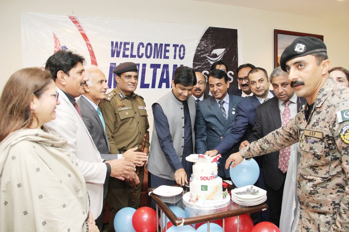 avpak3's tweet photo. Ceremony at Multan Airport to celebrate flights between Karachi and Multan via Turbat started by South Air with ATR 72. https://t.co/E8YtR6Hjx1