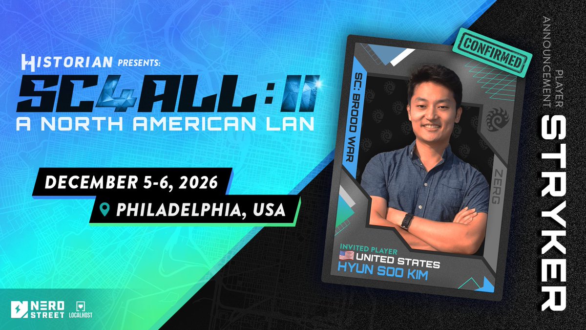 SC2Historian's tweet photo. Our 2025 Brood War Grand Finalist StRyKeR returns in 2026 for SC4ALl II, aiming to take home the gold this time. The competition is going to be tougher than ever, but we're counting on him to cook! #SC4YOU #SC4ME #SC4ALL https://t.co/NkV1Jpag7A