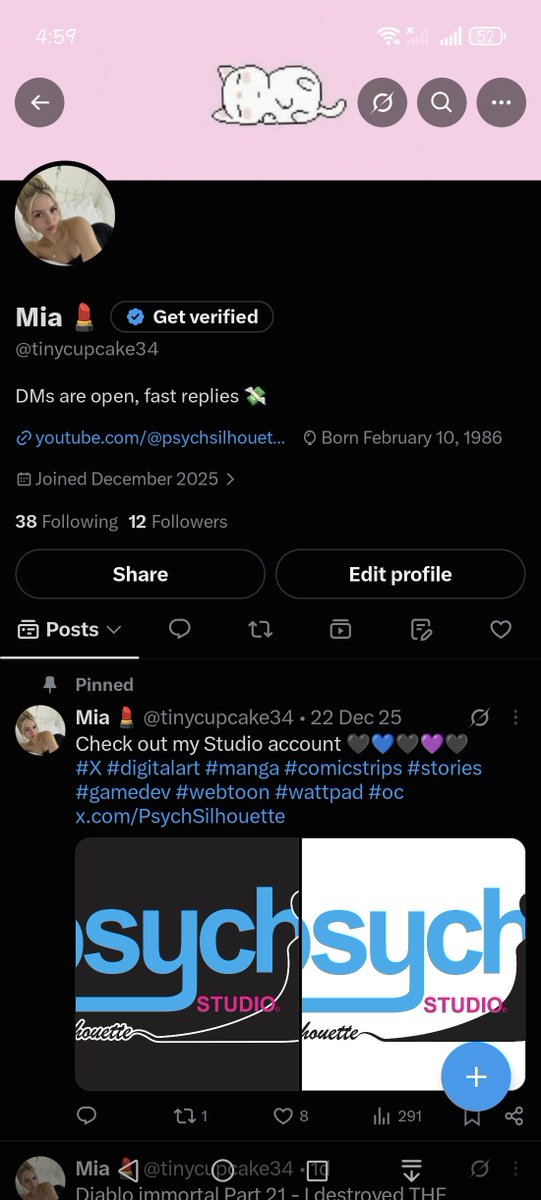 psychplaysmore's tweet photo. 😭if anyone wonders why my @ is tinycupcake34 its because i guess i was hacked or something...and now my @ name wont change .. i tried. I guess im tinycupcake34 antil it changes 🙂

🖤🩵🖤💜🖤

#funny #elonmusk #x #wtf https://t.co/b3fq1ssKlo