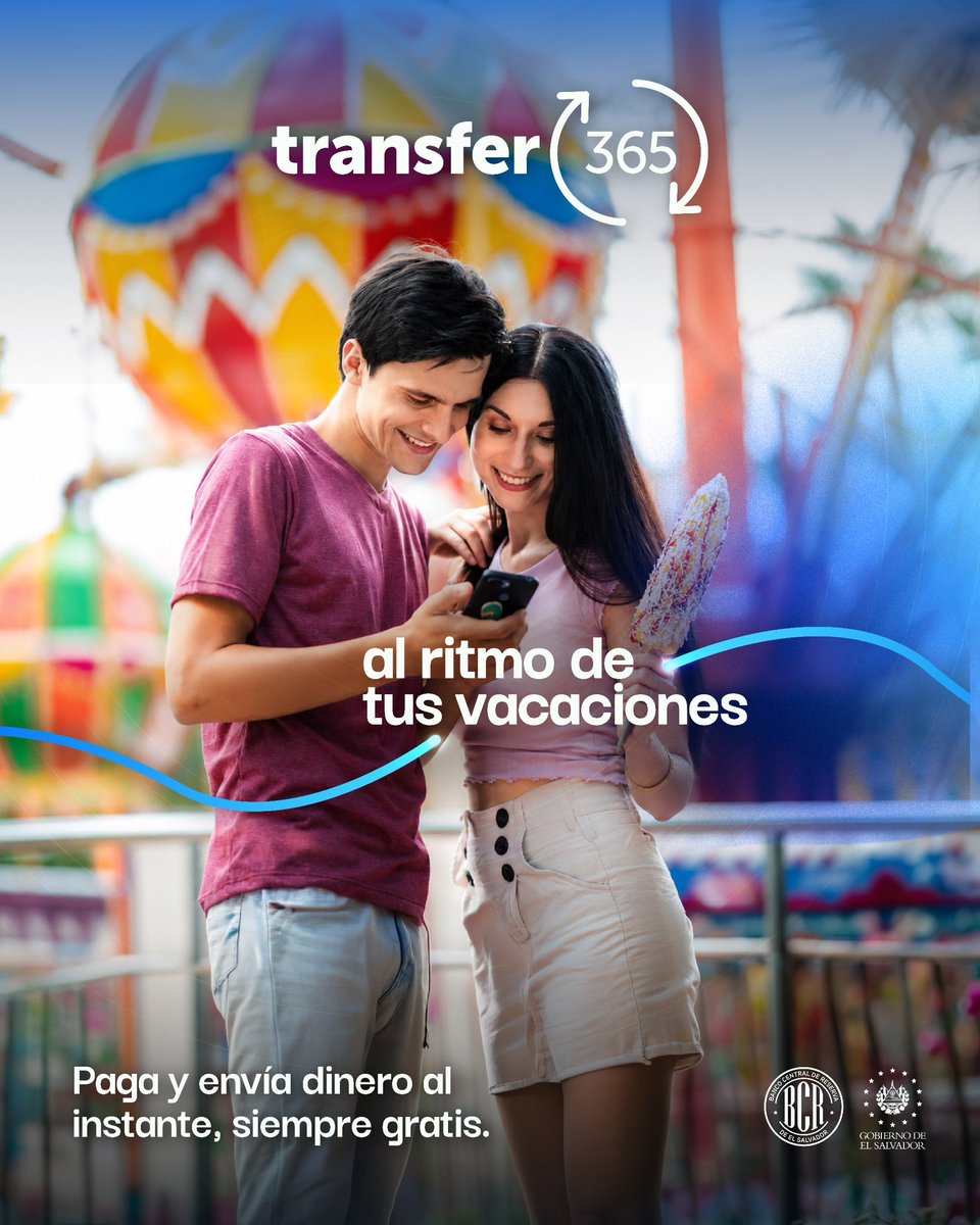 bcr_sv's tweet photo. El único trámite de tus vacaciones debería ser decidir adónde ir. 🌊 Con Transfer365 del Banco Central de Reserva, mueve tu dinero sin filas y sin costo desde donde sea. Dale ritmo a tu descanso. ☀️💸 https://t.co/tTpxBo5svB