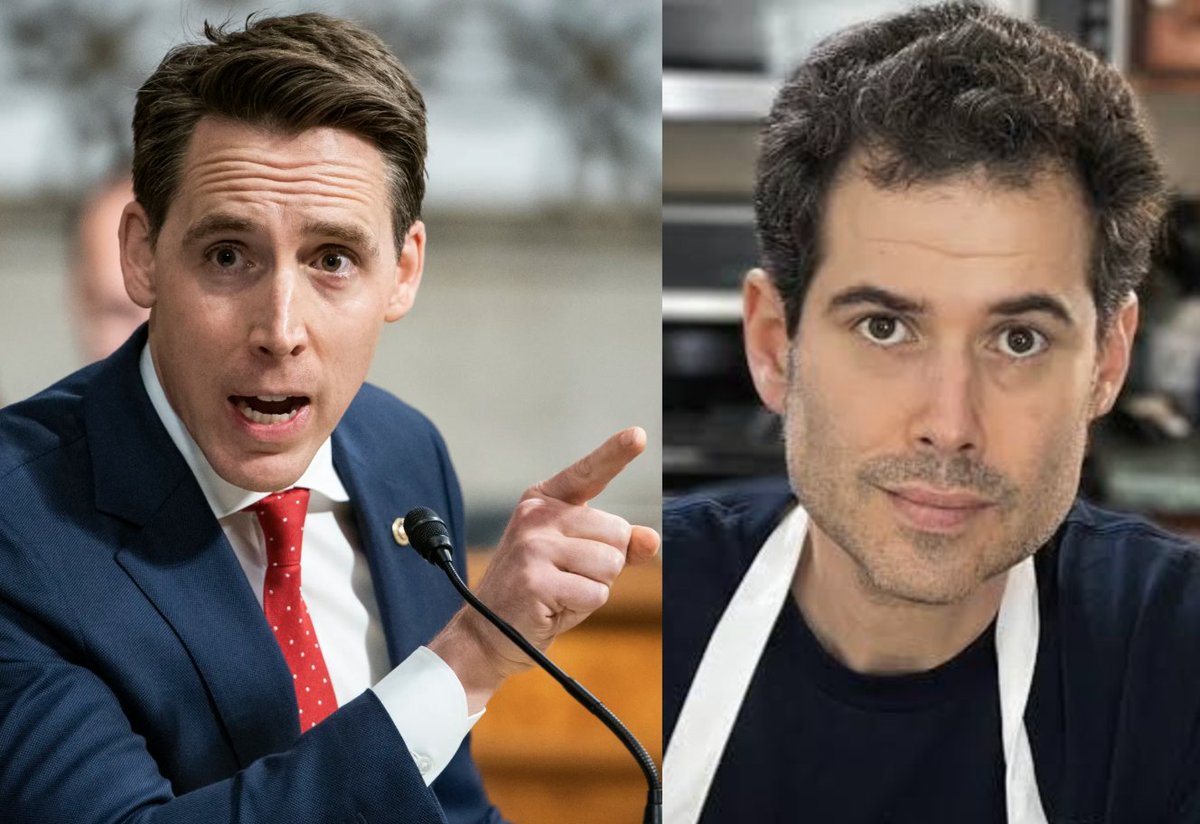 OccupyDemocrats's tweet photo. BREAKING: EXPOSED! A chef alleges that his busboy saw MAGA Senator Josh Hawley making out with a "male escort" behind a building.

This is a married man with children...

"Maybe we should ask Carlos, (not a pseudonym) the busboy who saw you kissing your ‘strong’ date from that ‘agency’ when he was taking out the trash behind the property about your integrity Josh," Chef Joe Gera wrote on X.

"You know, the guy you gave $100 to stay quiet after you chased him into the elevator going back up into the kitchen?" he added in another post.

"Oh, yeah, this incident was with a male escort," Gera concluded.

This is the same Gera who exposed Senator Rand Paul for getting the COVID-19 vaccine to attend a swanky party despite his attacks on Dr. Anthony Fauci. Clearly, Gera is moving in powerful circles because of his job, observing these powerful Republican politicians in environments where they feel safe to let their hair down.

It should be stressed that this is only an allegation and does not definitively prove that Hawley is a closeted gay man who married his wife to hide his sexuality. However, it would be in perfect keeping with broader behavior trends inside the Republican Party.

The late Senator Lindsey Graham was clearly gay and Hunter Biden recently stated there is a "closetocracy" in Washington D.C. He said that there is a "closeted gay mafia, largely Republican" in the federal government, and since they cant be who they "want to  be" they end up taking it out "on the rest of the world."

During a conversation with Don Lemon, the former CNN host asked Hunter about the closetocracy and pushed him to name names. Hunter alluded to Hawley being gay, but didn't say it outright—

"I mean are you asking me if Josh Hawley is gay?" said Hunter. "Are you asking me if Stephen Miller is gay?"

In Hawley's case, he's a hardcore MAGA lawmaker who advocates for Christian Nationalism, a vile theocratic system under which his own alleged sexuality would be banned. He's also rabidly pro-Israel and has defended their genocide in Gaza.

What do you think the truth is?

Please ❤️ and share if you believe Chef Gera!