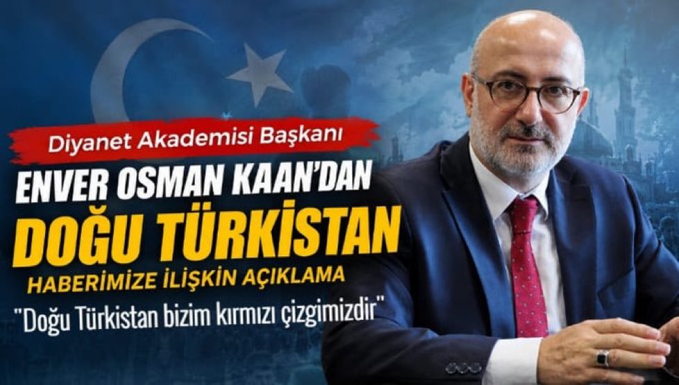 Uyghur_Report's tweet photo. Doğu Türkistan Vakfı Başkanı Abdulhamit Avşar:

“Bir süredir kamuoyunda Diyanet Akademisi Başkanı Doç. Dr. Enver Osman Kaan’la yaklaşık üç ay önce yapılan bir röportajının Çin tarafından servis edilen kısmındaki sözleri tartışılıyor. Öyle ki başlangıçta sosyal medya üzerinde yapılan tartışmalar artık geleneksel basına da taşmış durumda. Bunun son örneği, Çin’in gayrı resmi basın organı görünümündeki Aydınlık gazetesinin konuyu tam sayfa manşete çekmesiyle yaşandı. Böylece Çin’in yaklaşık üç ay önce yapılan röportajı niçin şimdi servis ettiği de daha açık anlaşılmış oldu. 

Çünkü bu, bir propaganda stratejisiydi ve zamanı geldiği düşünülünce amaca ulaşmak için harekete geçilerek servis edildi. Bunun için, önce Doğu Türkistan’da Türkiye algısını gözden düşürme için kullanıldı, ardından üzerinde çalışılmış bir medya planlamasıyla Türkiye’de servis edildi.” 

@abdulhamitavsar