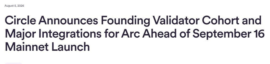 stake_mm's tweet photo. Arc mainnet launch date September 16 https://t.co/YwKYlrk6X5
