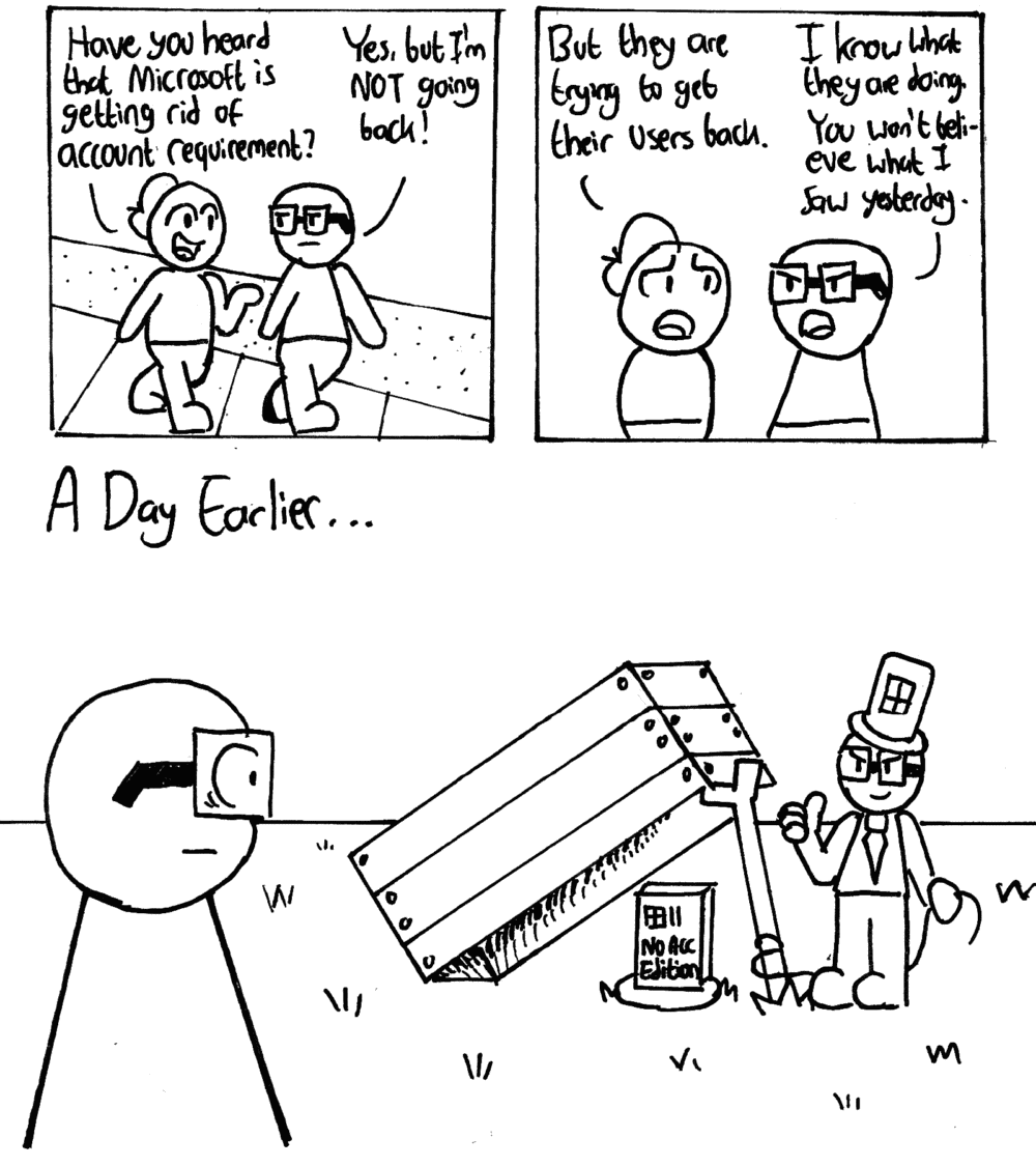 raileycreatey's tweet photo. Do NOT trust Microslop on their vow to make Windows better.
#MISComic #Webcomic https://t.co/WAY14r8DMK