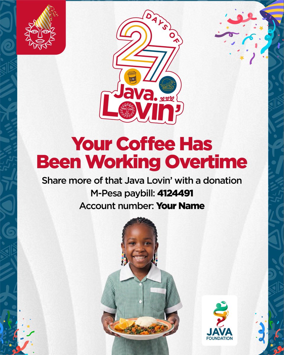 javahouseafrica's tweet photo. Day 2 of our 27 Days of Java Lovin' starts with... a little sharing. ❤️

Every catch-up, every brunch and every "let's grab coffee" has helped support the Java Foundation and its School Feeding Programme. https://t.co/X569r5VUVm