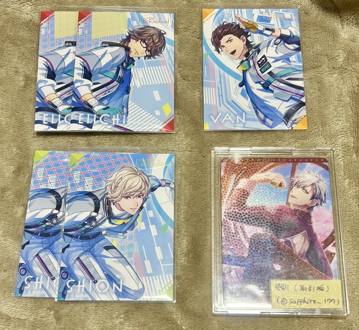 sapphire_177's tweet photo. 【交換】うたプリ ライエモ 2nd Anniversary CD Diveメッセージカード メセカ コメカ

譲:瑛一2 ヴァン シオン2

求:蘭丸

🌸まとめて優先
🌸郵送のみ

お気軽にお声掛けください🙇‍♀️ https://t.co/M8CuMsET7w
