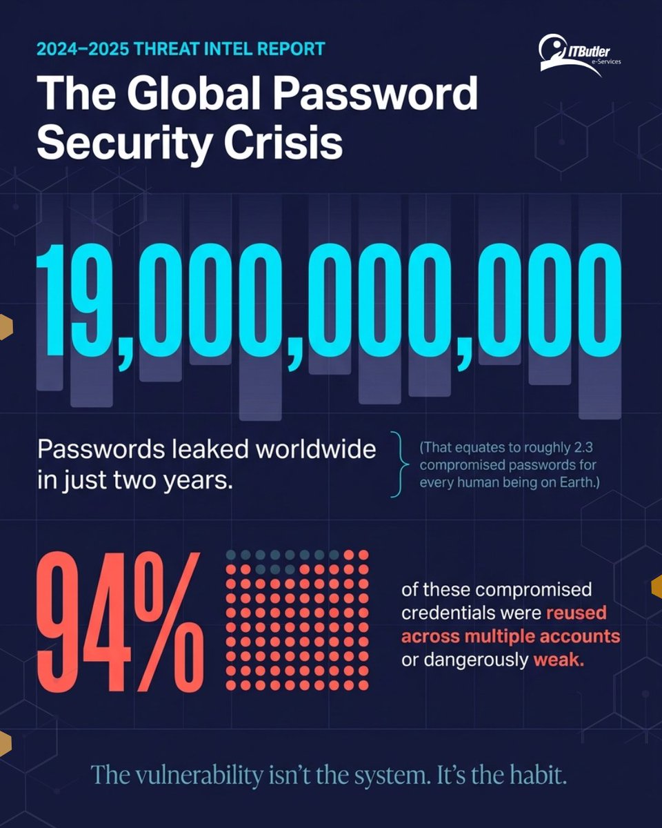 ITButlerdxb's tweet photo. This is your sign to stop reusing your passwords on multiple accounts! β
That one βeasy-to-rememberβ password you use everywhere!
Itβs not convenience, itβs exposure.
#itbutler #SaudiArabia #Dubai #CyberSecurity #PasswordSecurity #DataProtection #InfoSec #StaySecure https://t.co/PwWAj3dOYQ