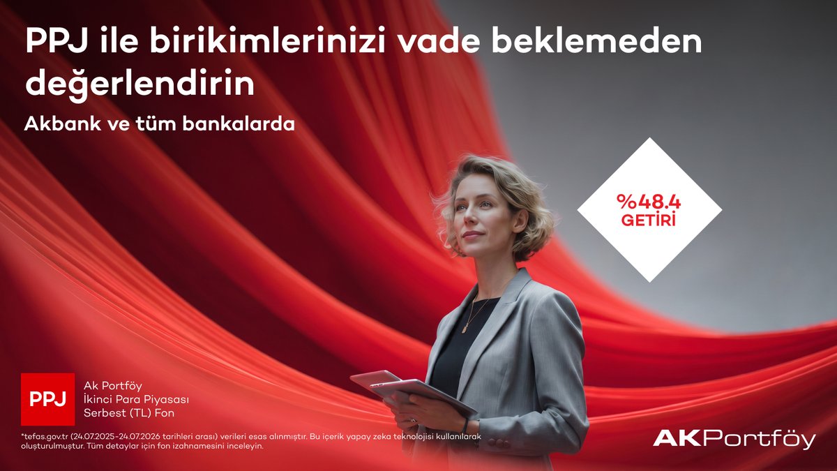 Ak_Portfoy's tweet photo. Ak Portföy İkinci Para Piyasası Serbest (TL) Fon ile son bir yılda %48.4 getiri! Yatır��mlarınızı dilediğiniz zaman nakde çevirebilirsiniz.

#AkPortfoy #FonYonetimi #YatırımFonu #PPJ https://t.co/CrApxx0ANO