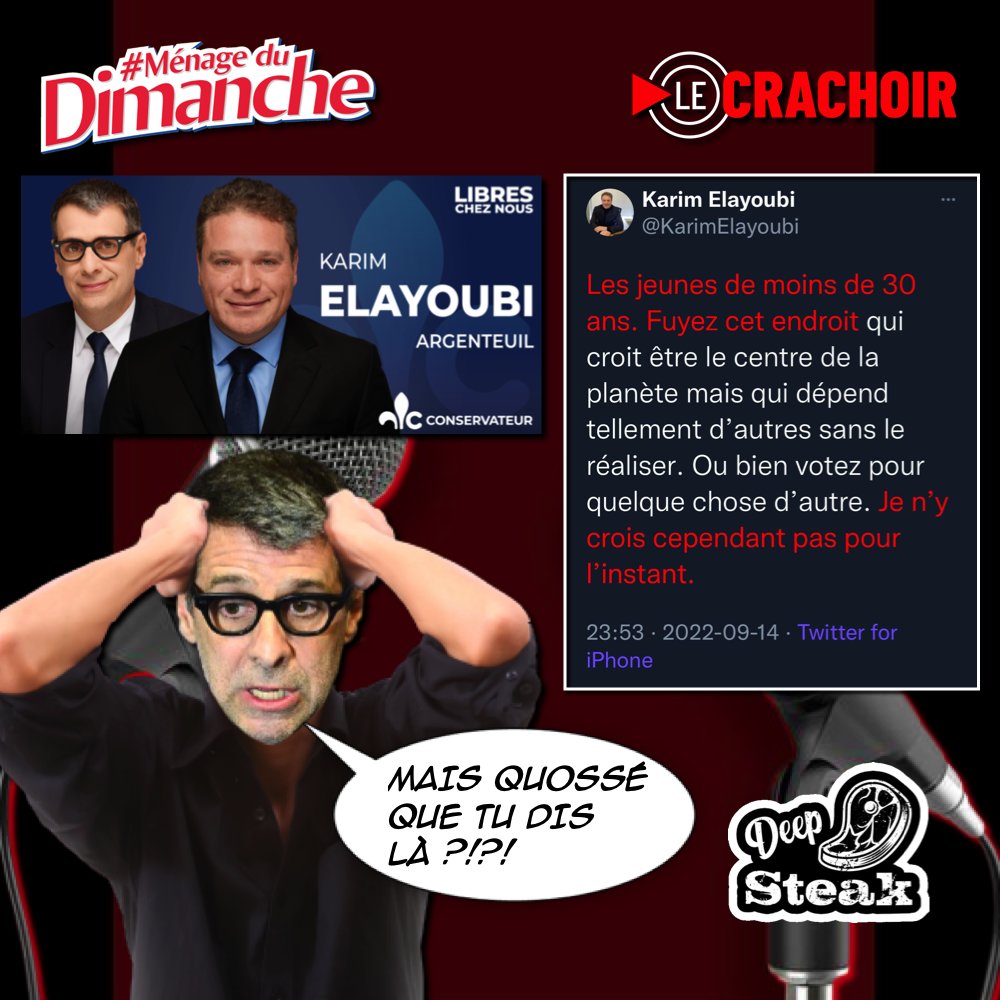 Carolin75940848's tweet photo. Le cousin de Jeff Fillion qui copie les messages de Trump et se prend pour un acteur😂

Pour le Québec avec intégrité etc.  Pour le Québec??

Le  même Karim Elayoubi qui  disait aux jeunes de  moins de 30 ans de fuir le Québec.

Le PCQ d’Eric Duhaime est un front😉 https://t.co/tvkMh3FfLk