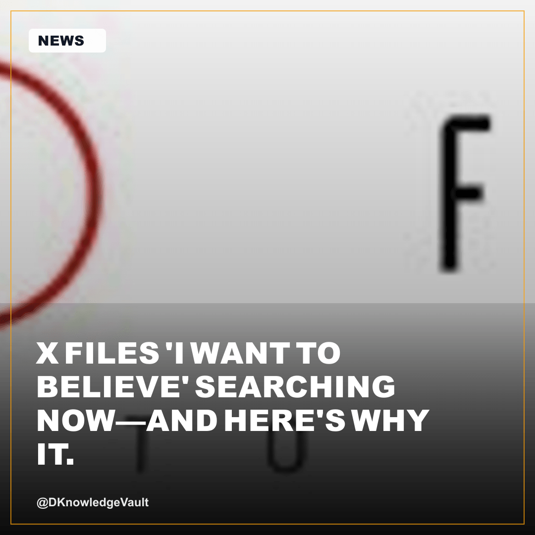 DKnowledgeVault's tweet photo. X Files 'I Want to Believe' searching now—and here's why it matters. Nostalgia cycles don't happen by accident. When 90s shows resurface in search, it signals cultural fatigue with current narratives and hunger for older frameworks of mystery-making. People aren't just rewatchin…