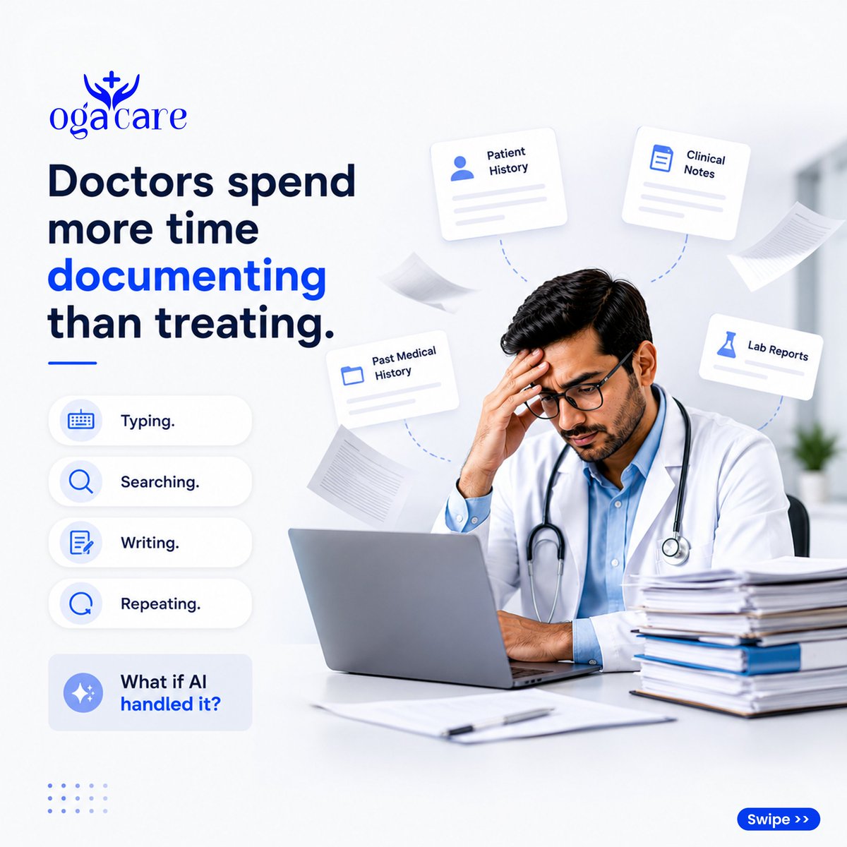 Ogacare's tweet photo. Meet the OGA Care AI Workflow:

📝 AI Clinical Notes
🎙️ AI Voice Notes
💊 Drug &amp; Pharmacy Hub
Everything from patient conversations to smarter prescribing—powered by AI.

Full workflow video drops tomorrow—stay tuned!

🌐 https://t.co/4uD5i7WuKT

#OGACare #HealthTech  #MedicalAI https://t.co/aBqwtVlEHW