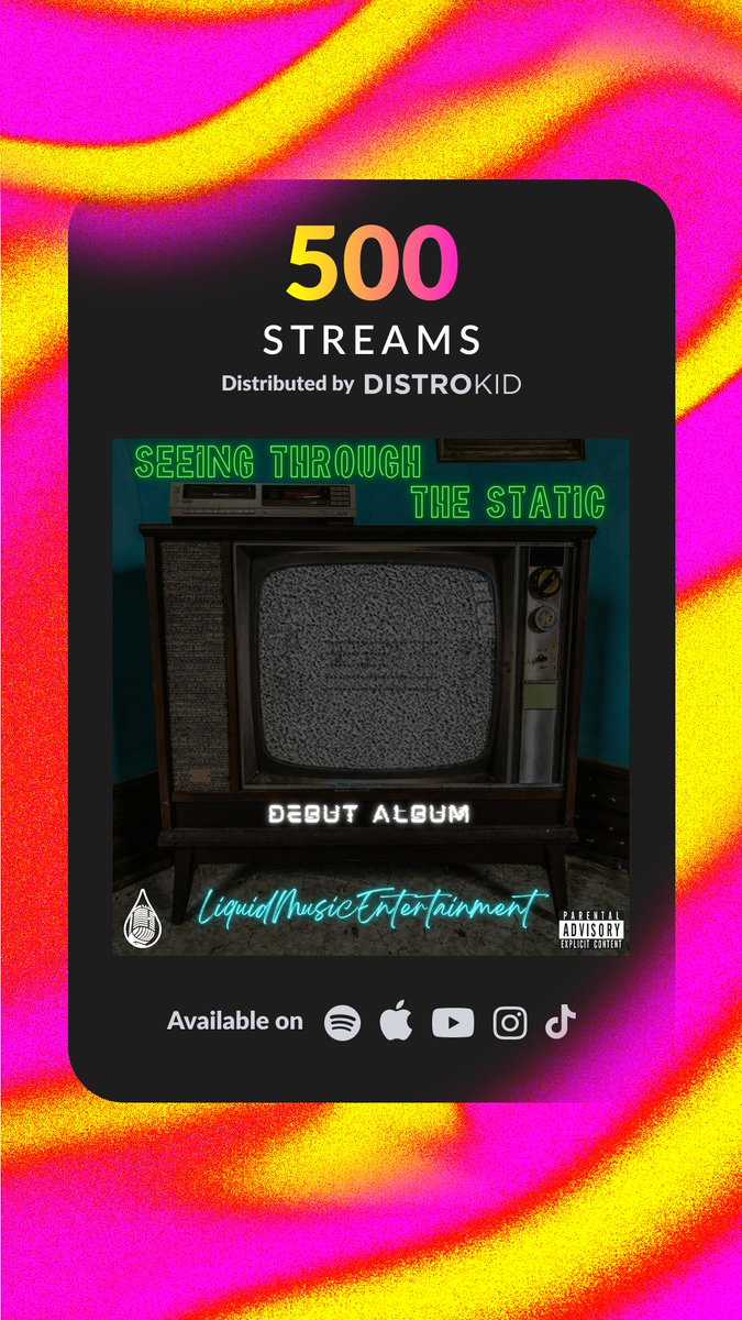 LiquidMusicEnt's tweet photo. The Album "Seeing Through The Static" already hit 500 streams in less then a week. Thank you everyone for streaming it and believing in me! Trust me, there are more promos and songs coming soon!
Thank you so so much!
#NewMusicAlert #music @DragonsnestTeam
@distrokid #DKHit https://t.co/1rWJXOAQwl