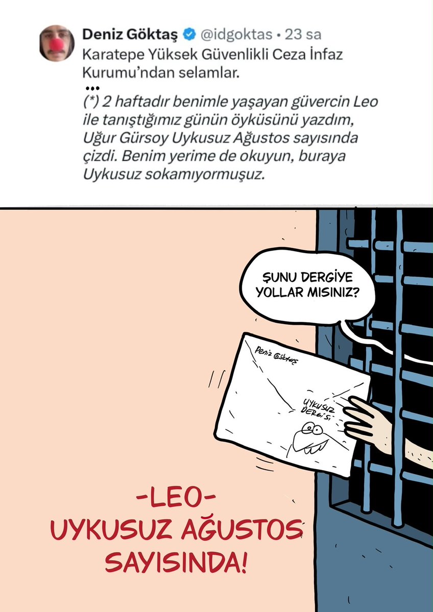 UykusuzDergi's tweet photo. Leo #Uykusuz Ağustos sayısında! https://t.co/MszkgqiMvT