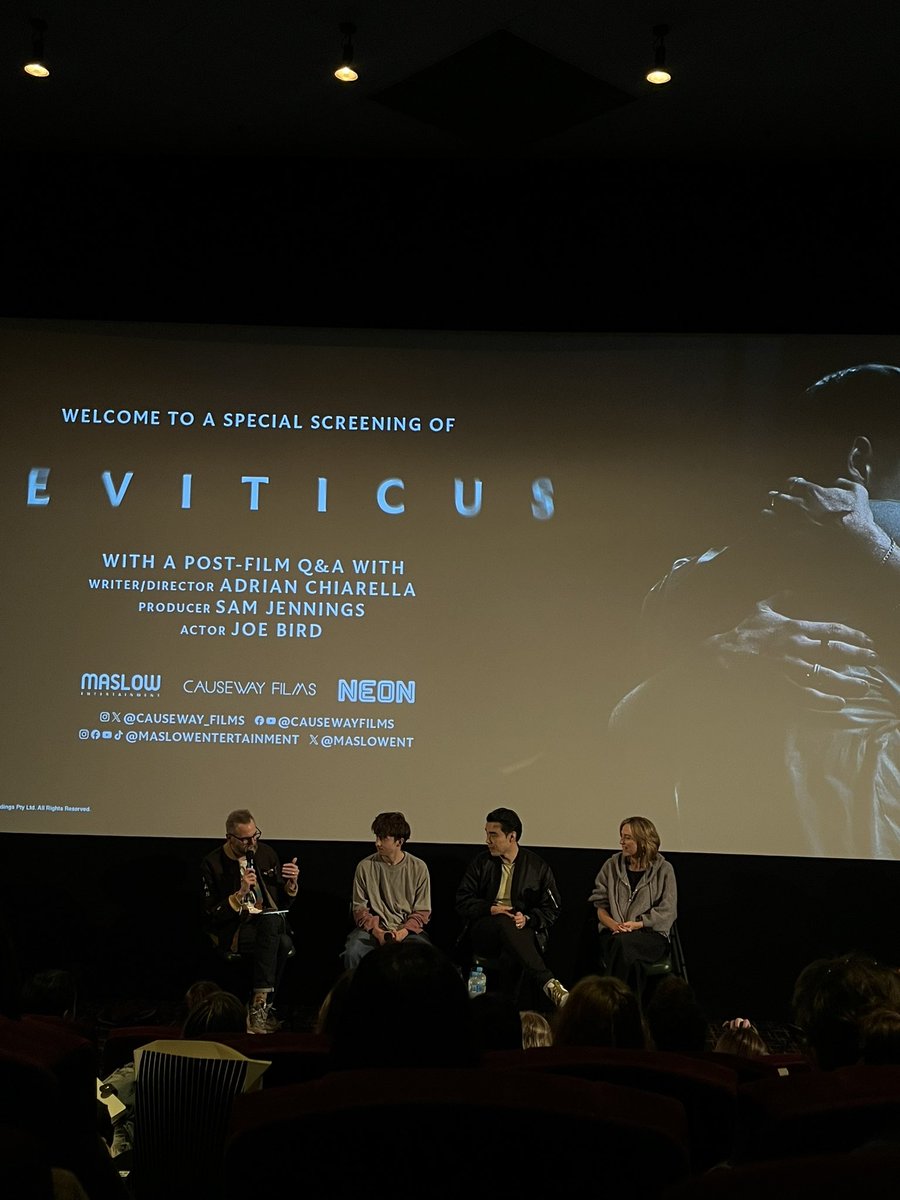 gloomylagoons's tweet photo. perks of being australian is getting to meet adrian chiarella + joe bird after a leviticus screening!! so sweet so baby https://t.co/spTYEc5HWk