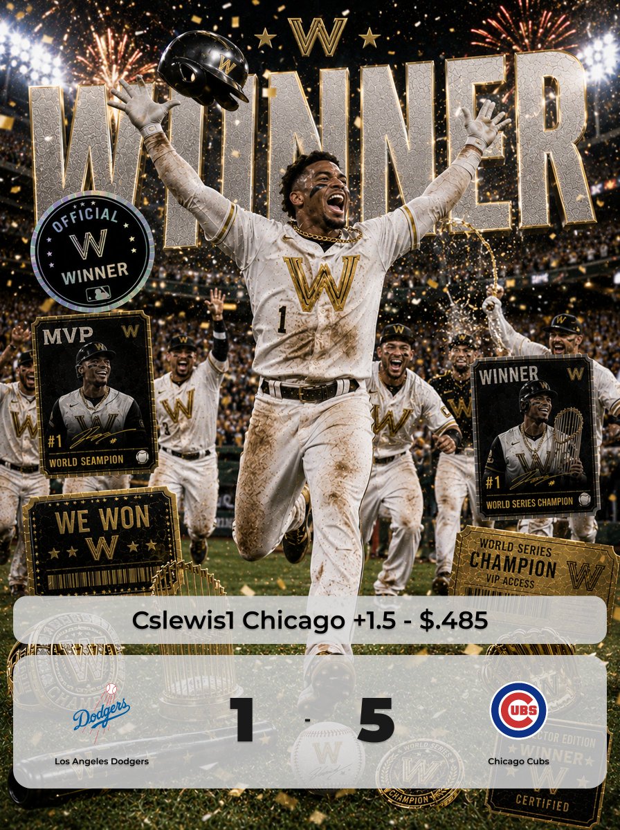 WealthGroup's tweet photo. The Cubs came through.

Cslewis1 shared Chicago Cubs +1.5 at 48.5¢ inside @WealthGroup before taking profits early at 80¢ for a realized +0.65U.

Whether it's sports or markets, finding an edge is only half the job. Managing it is what makes the difference. https://t.co/sg7eu68QJ2
