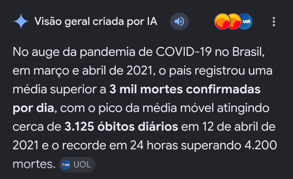 teoriadacons's tweet photo. Vou te provar que o medo impediu a maioria de raciocinar na Pandemia.

@grok  quantas pessoas morrem por dia atualmente no Brasil? https://t.co/as8swjNPqL