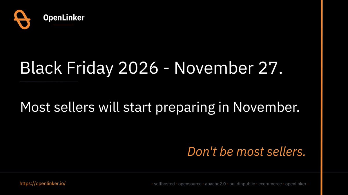 openlinkerio's tweet photo. ⏳ Black Friday 2026 is 3 months away. 
62% of Polish shoppers plan to buy in that window - and 3 sales channels mean 3x more places stock can go out of sync.

Full prep checklist in the comments 👇

#buildinpublic #ecommerce https://t.co/kLagD6h7BU