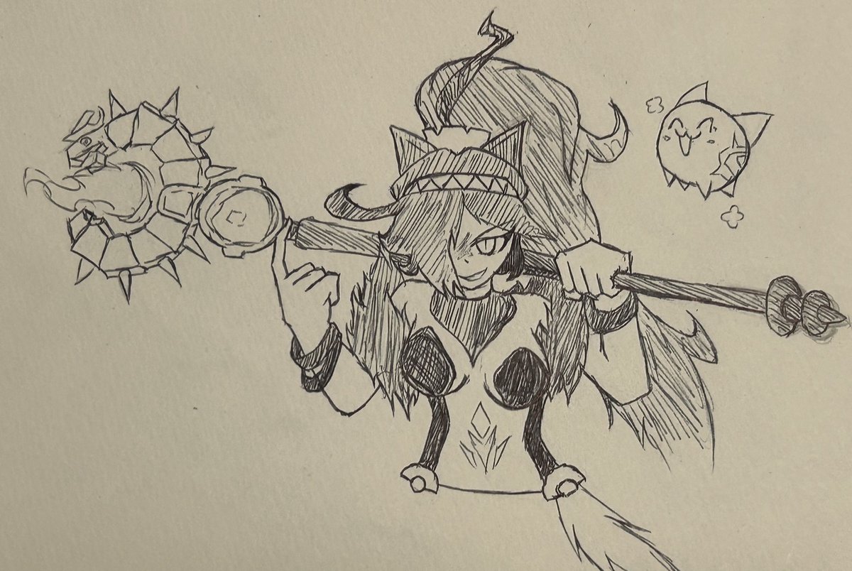 KKDG1209's tweet photo. #にゃんこ大戦争 #イラスト
 久しぶりに描いた
漆黒の魔女 ダークキャスリィ https://t.co/uwANV0LLAo