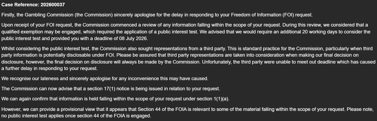 Zidave1's tweet photo. Update 1) - waited an eternity for this simple FOI to be answered which seems to be causing the GC all sorts of problems &amp; will probably end up going to the FOI Office as a complaint. Answer due today! https://t.co/L4tKhKBevd
