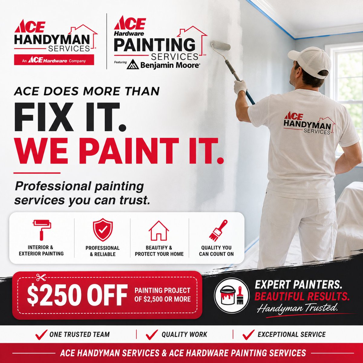 AHSMetroDenver's tweet photo. You've trusted Ace to fix your home. Now trust us to transform it. 🎨 Save $250 on painting projects of $2,500+ and see why homeowners in Denver choose Ace for more than repairs. Learn more: https://t.co/eOjR575STQ https://t.co/rHVeaoha9p