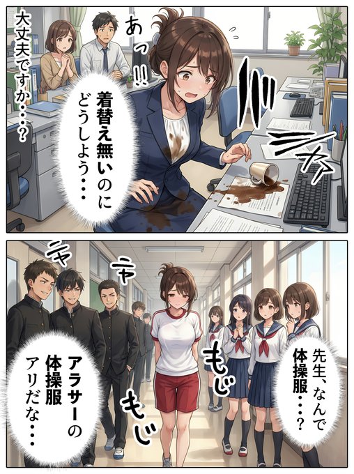 animeafiri's tweet photo. アラサーの体操服あり？なし？
↓作品はこちら
https://t.co/gCVBiCmKGG https://t.co/bUMQXhfnUQ
