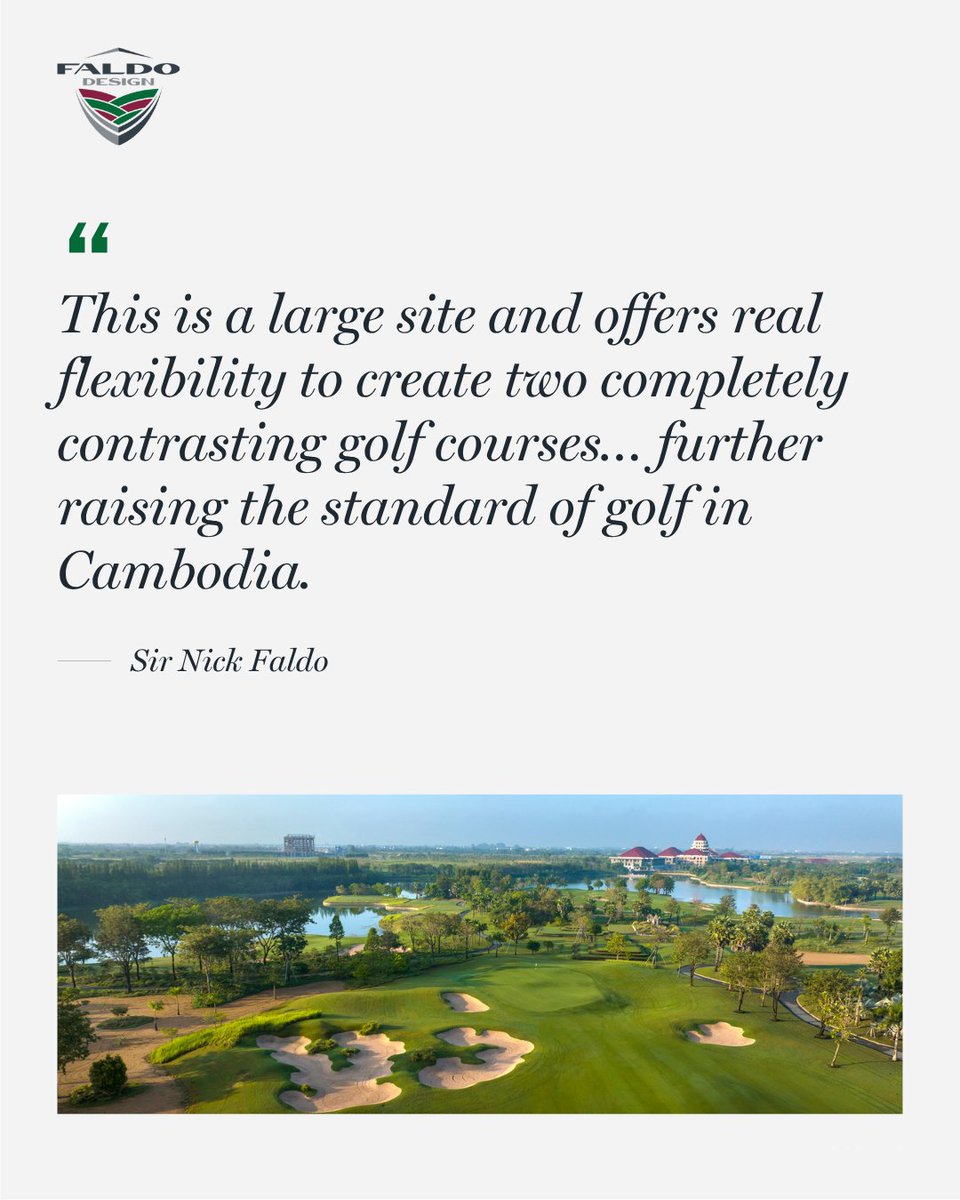 FaldoDesign's tweet photo. Vattanac Golf Resort — Phnom Penh, Cambodia

Two contrasting Sir Nick Faldo championship courses, set 15km from the centre of Cambodia's capital amongst scale models of the Kingdom's great Khmer landmarks — Angkor Wat, Preah Vihear, the Terrace of the Elephants and Bayon. https://t.co/uf8uqY19Un