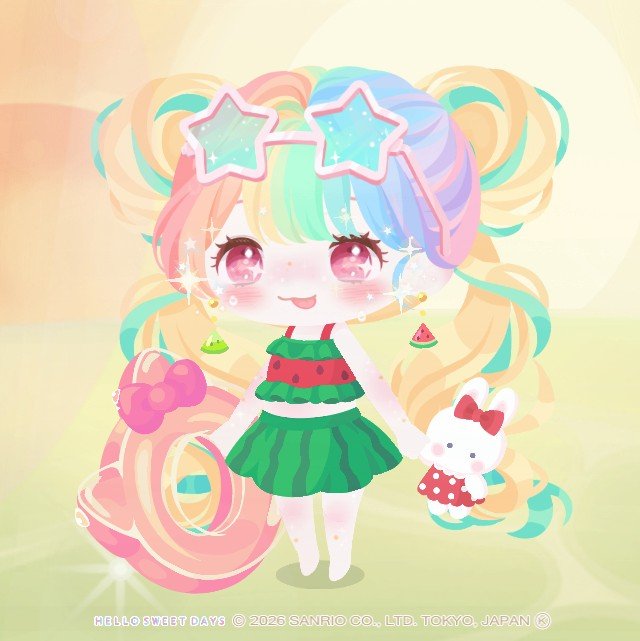 _mie_sweet_'s tweet photo. 企画終了しました🌴
参加者のみなさんのイチオシアイテムご覧になってください♡

私のイチオシ↓
ハピバ【トロピカルフルーツ】
・スイカ柄フリルキャミソール
・スイカ柄ミニスカート
・スイカとキウイのピアス

また随時、夏アイテム紹介します✨

#ハロースイートデイズ
#HSD_Sweeties #ハロスイ https://t.co/hwJGmlQbKS