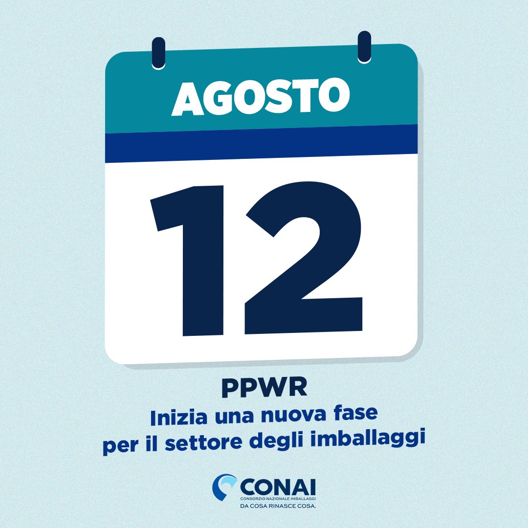 conai's tweet photo. ♻��� #PPWR CONAI supporta le imprese nel leggere le novità introdotte dal nuovo Regolamento europeo: le prime disposizioni diventano applicabili da oggi

🔗Informazioni, approfondimenti e materiali alla pagina https://t.co/YVZ1LqQjxN https://t.co/WnjTZlL7ym