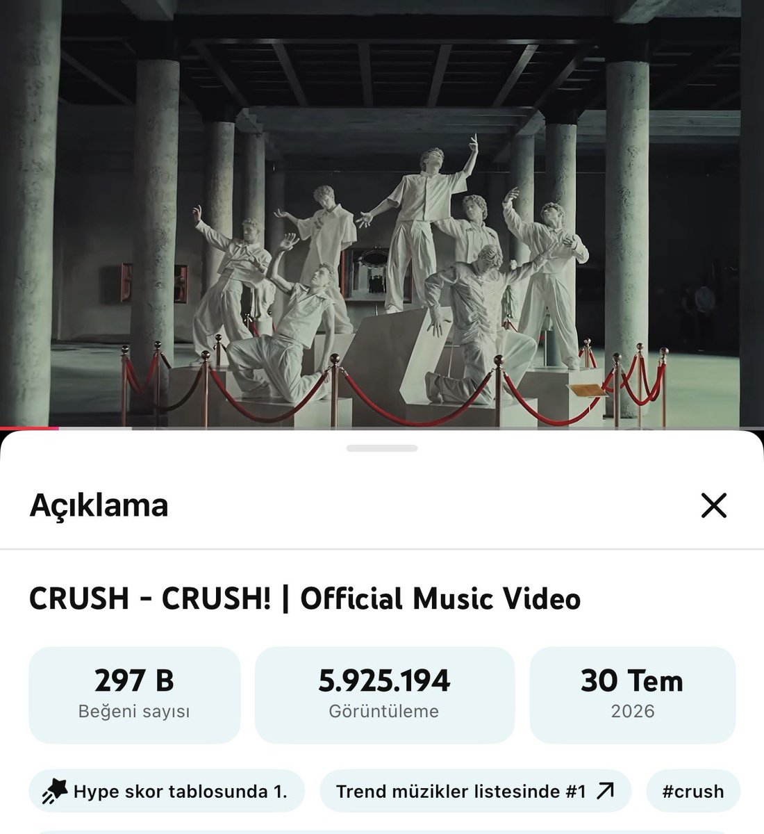 CrushBoysNews's tweet photo. Bugün biraz YouTube’a bastıralım mı 👀

— Klibin ismini aratıp öyle izlemeniz önemli
— En az 480p kalite olmalı
— İki klip arası 10 dakika olmalı, arada başka videolar izleyebilirsiniz 
— Bu videolar hep aynı tarz olmamalı. Mesela Idol House performansları eklediyseniz sonra başka bir sanatçıyla değiştirmelisiniz. Yoksa bot sanabilir
— Premium değilseniz reklamları atlamamalısınız. Reklam bir dakikanın üstündeyse 30 saniye beklemeniz yeterli

Daha çok bilgi almak isterseniz yorumlardaki görsele göz atabilirsiniz 👇🏻