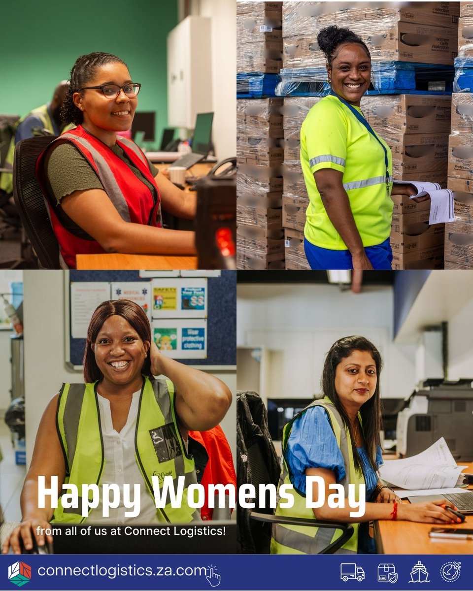 C_LogisticsSA's tweet photo. From warehouses and offices to roads, ports, and distribution networks, women play a vital role in every link of the supply chain. Their dedication, resilience, and leadership help drive industries forward every day.

To the women of Connect Logistics and beyond—thank you. https://t.co/FoOSm7qGys