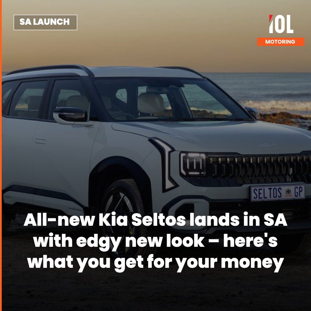 IOLmotoring's tweet photo. The second-generation Kia Seltos has landed in South Africa, featuring a sharper but potentially polarising design that wraps around larger dimensions and a more digitised cabin.
Read on https://t.co/19O2QRD6Qp
#SouthAfrica #KiaSeltos #motoring #LatestLaunches https://t.co/ZbQLzxjGLV