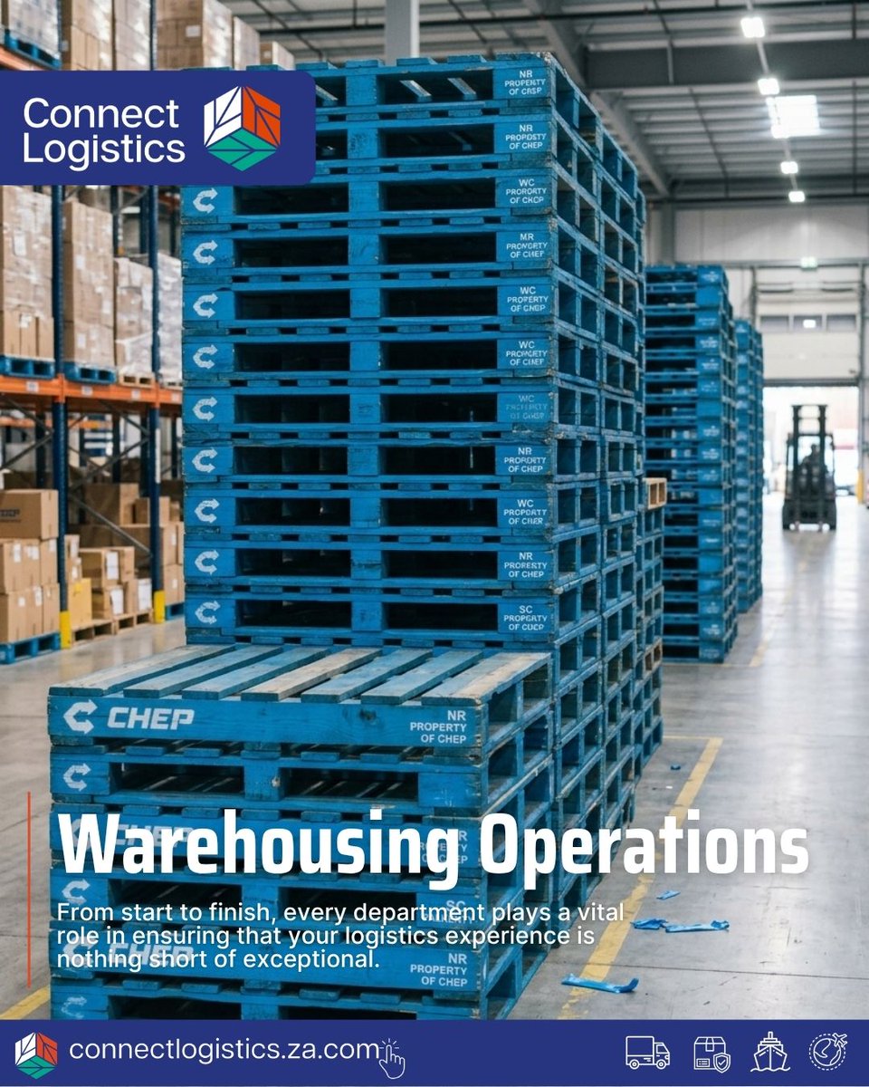 C_LogisticsSA's tweet photo. Supply chain efficiency often comes down to the details.

As part of our value-added offering, Connect Logistics provides CHEP pallet management services to support our clients' operational requirements. https://t.co/F6HOiQJ0Z0