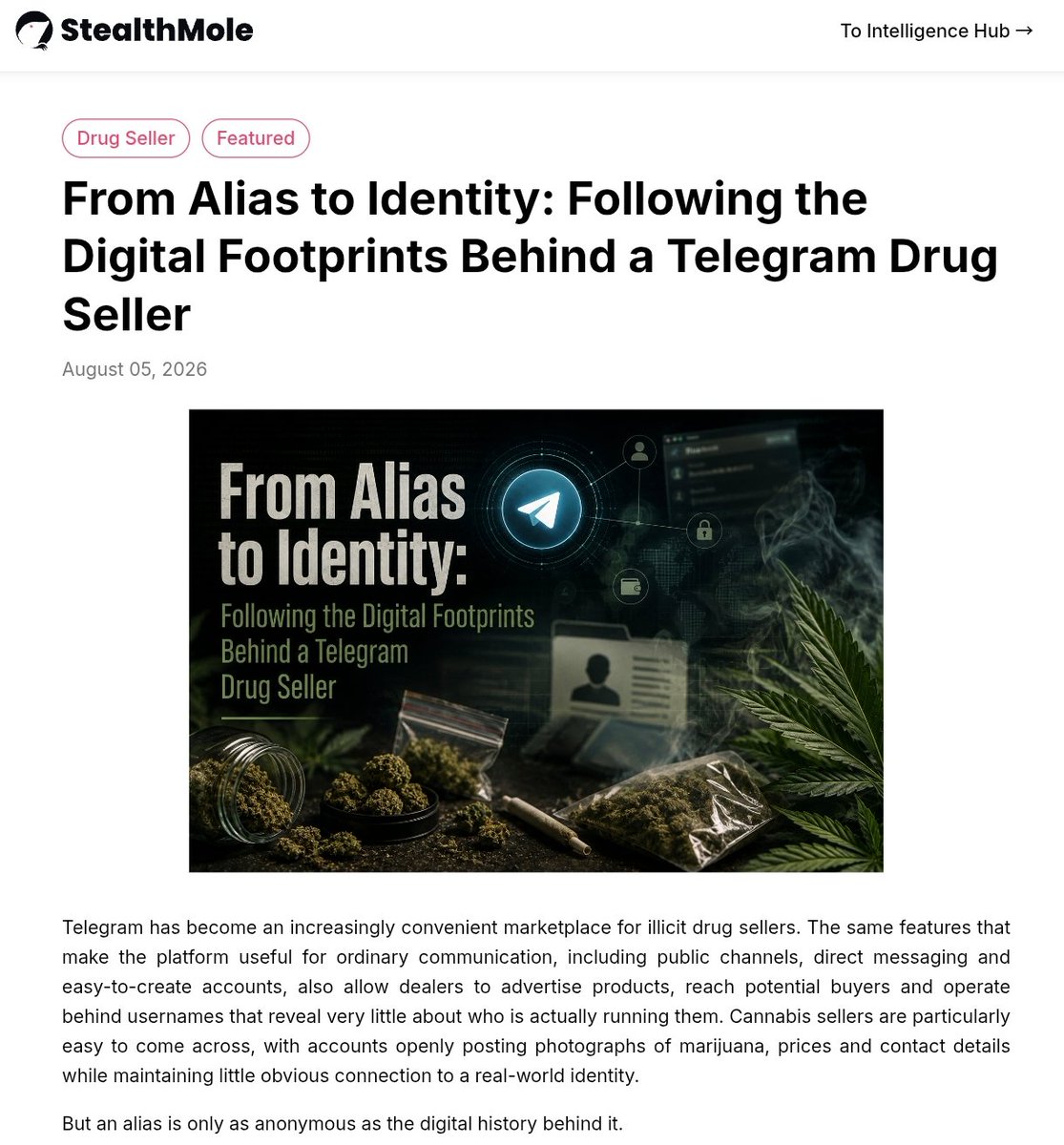 stealthmole_int's tweet photo. From Alias to Identity: Following the Digital Footprints Behind a Telegram Drug Seller
https://t.co/VnsbYgJQH7
#OSINT #StealthMole https://t.co/3s8rUKiKjO