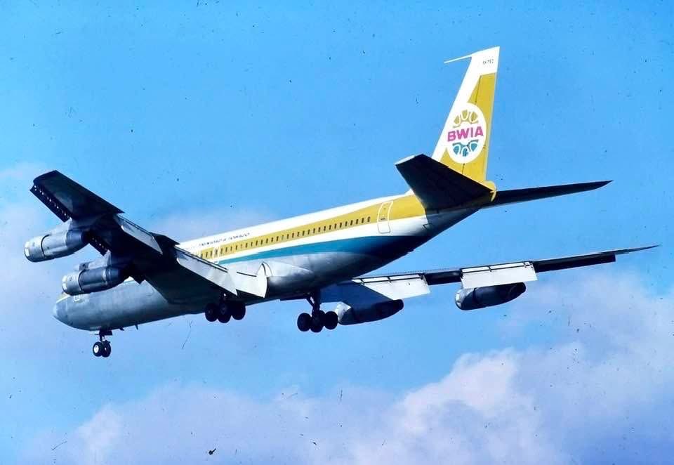 n194at's tweet photo. BWIA International Airways
Boeing 707-321B 9Y-TEZ
LHR/EGLL London Heathrow Airport 
Late: 1970s
Photo credit Peter Barford 
#AvGeek #Aviation #Airline #AvGeeks #Boeing #B707 #BWIA #LHR #London @HeathrowAirport https://t.co/6fMctmQalw