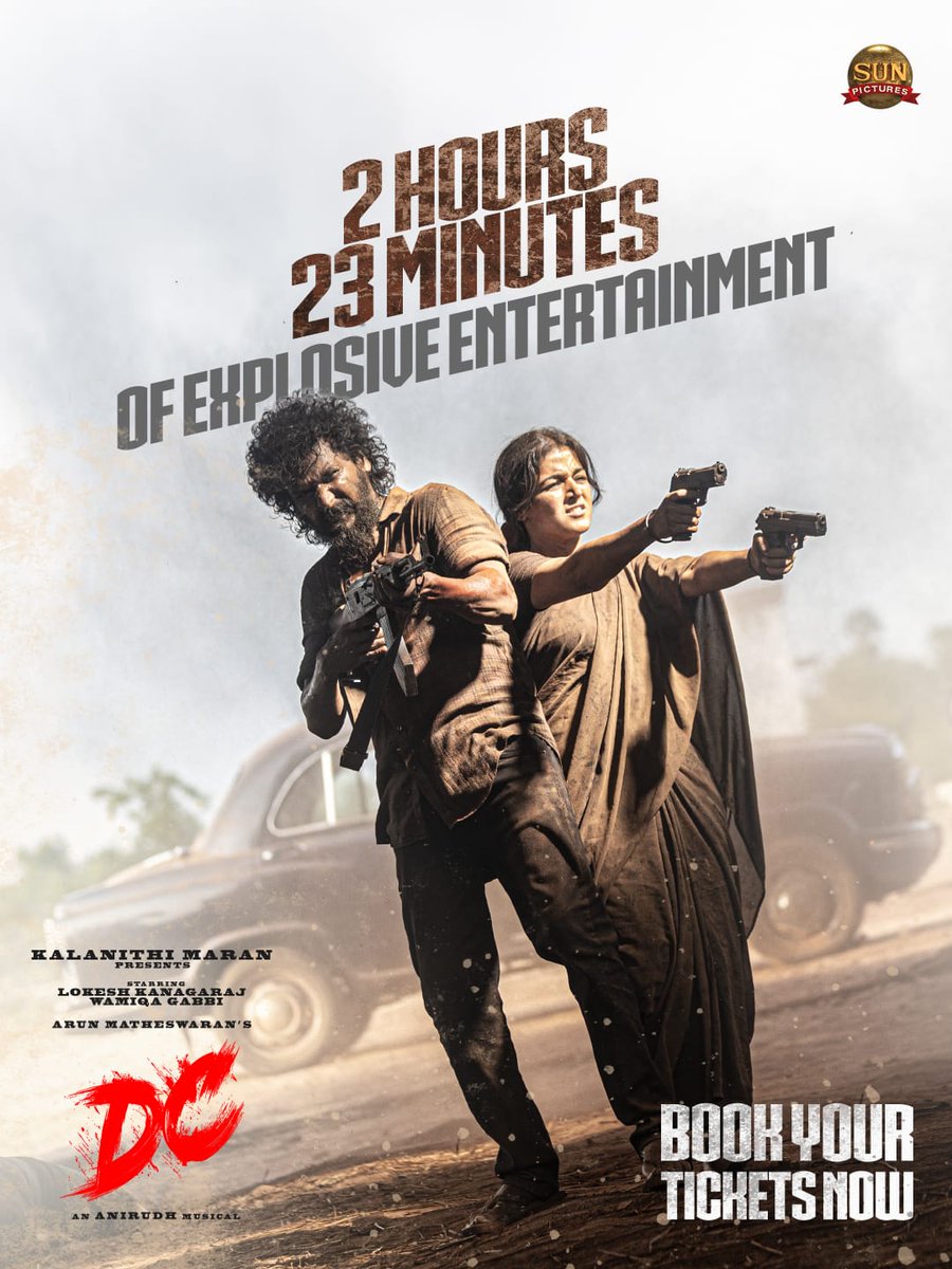 TalksofCity's tweet photo. 2 Hours 23 Minutes of Explosive Entertainment, Locked and Loaded🔥

Book Your Tickets Now!❤️‍🔥
🎟️https://t.co/Cx3W574U51
🎟️https://t.co/ScZ03xoVI6

#DC releasing worldwide August 7th

@Dir_Lokesh @ArunMatheswaran @anirudhofficial #WamiqaGabbi @isanjkayy @mukesh_DOP @editor_prasanna https://t.co/H4a0phCjC7
