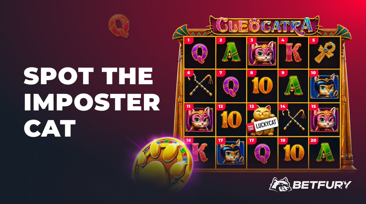 betfury_gaming's tweet photo. Catch the imposter cat &amp; reveal your 50 #FS Promo Сat😼
Yes, it’s a promo code. But today, it has paws 🐾

Comment the cat’s number &amp; claim the code 👇
https://t.co/czt0Nk1G0v

#InternationalCatsDay #BetFury #PromoCode https://t.co/k2fQlnT5kf