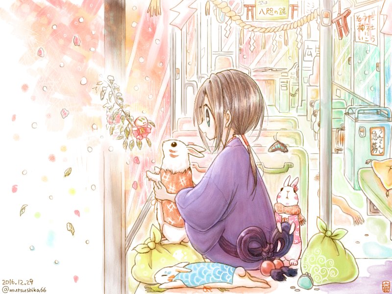 mutsushika66's tweet photo. 新刊作成中でまったく絵をあげられていないので、過去の絵をあげていくことにしました🦌
⛩️その2⛩️
①かざりつけ(2016)
②さざんかうさぎ(2016)
③さつきとあい(2017)
④すくうもの(2017) https://t.co/dARnV7pMOi