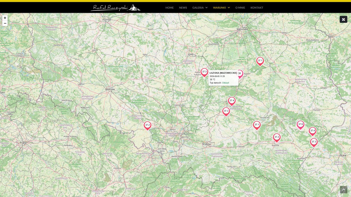 MeteoprognozaPL's tweet photo. 38°C w Łaziskach, to max o 13.00. Lublin notując 35,4°C bije swój dotychczasowy powojenny rekord sierpnia. Spora część kraju przebiła już 35 stopni. https://t.co/St0AnKhUbu