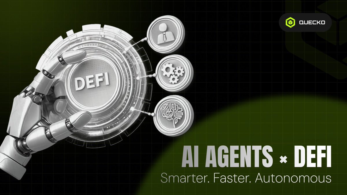 quecko_web3's tweet photo. How AI Agents Are Changing DeFi (And Why It Matters)

AI isn't just generating content anymore, it's transforming how decentralized finance works.

Here's why this shift is worth your attention 👇 https://t.co/e9yquyE6Ye