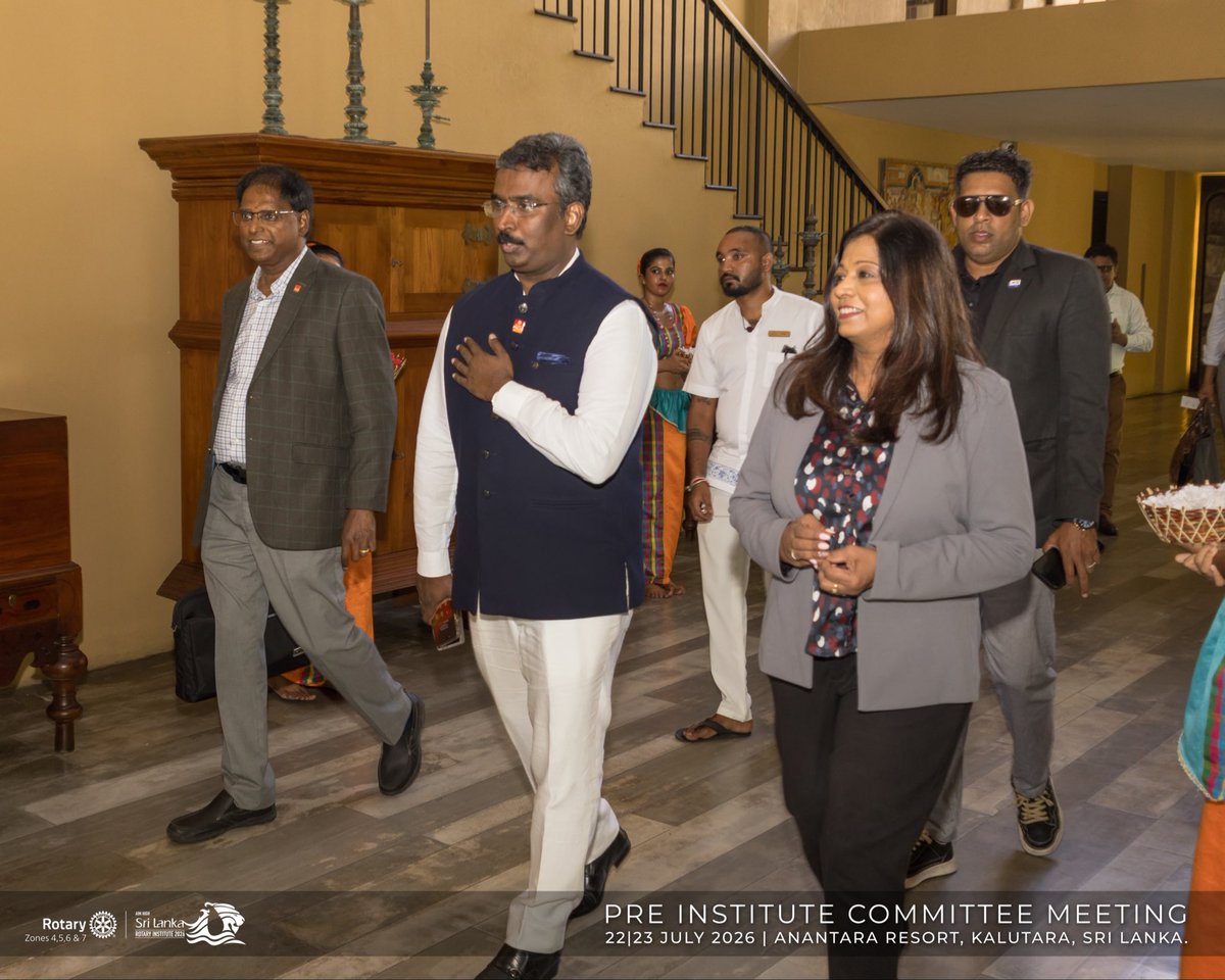 RotaryInstitute's tweet photo. Honoured to welcome Rotary International VP  MMM and the core team from India to SL for site inspections in connection with the  Rotary Institute 2026 that will be held in Sri Lanka after 21 years. This zonal conference will  attract more than 1000 delegates from South Asia. https://t.co/ofcrofuu6O